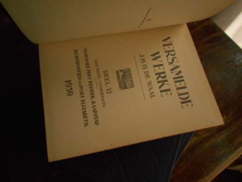 JJ DE WAAL - (1939)  VERSAMELDE WERKE - 6 BOEKE (DEEL  I,  II, III, V, VI en VIII - NAS. PERS.