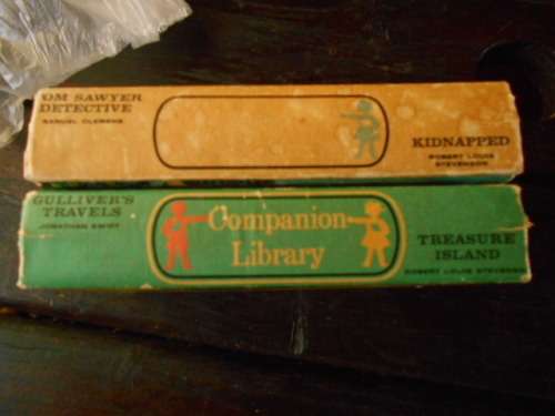 TWO BOOKS -  1960's COMPANION LIBRARY  Gulliver's travels/Treasure Island & Tom Sawyer/Kidnapped
