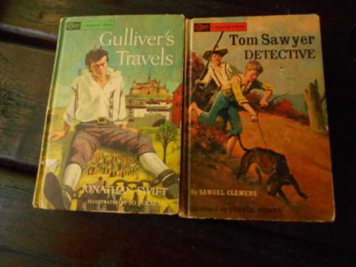 TWO BOOKS -  1960's COMPANION LIBRARY  Gulliver's travels/Treasure Island & Tom Sawyer/Kidnapped
