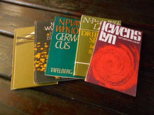 NP VAN WYK LOUW - .VYF DRAMABOEKIES  LEWENSLYN , DAGBOEK SOLDAAT, 3 HOORSPELE,GERMANICUS, KRUGER PAD