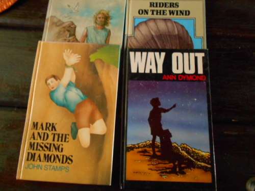 4  books:    WAY OUT, MARK,   MISSING DIAMONDS,  RIDERS ON THE WIND,  STEFANO