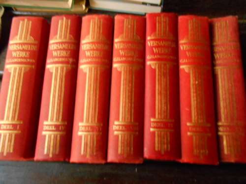 CJ  LANGENHOVEN  -  SES VERSAMELDE WERKE - VOL 1, IV, VI, VIII,  X,  XV1 NASIONALE BOEKHANDEL
