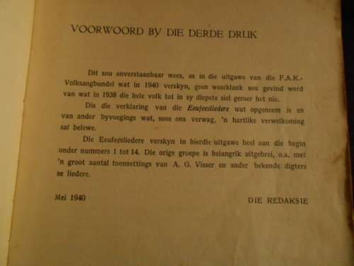 TWEE FAK  SANGBUNDEL BOEKE - GROOT VOLKSANGBUNDEL VIR SA EN NUWE FAK SANGBUNDEL WOORDE ED