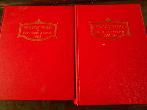 WHO'S WHO OF SOUTHERN AFRICA:: WHO'S WHO 1984 AND WHO'S WHO SOUTHERN AFRICA 1990/1991