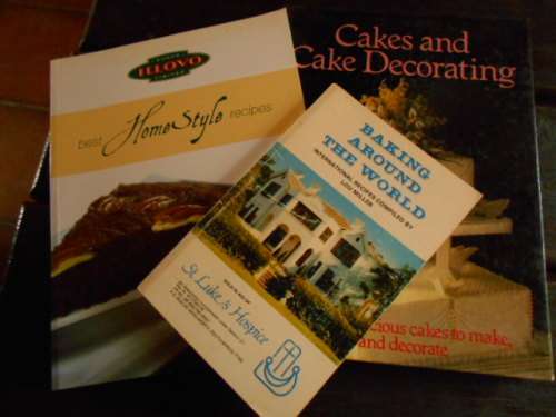 THREE BOOKS - CAKES AND CAKE DECORATING, BAKING AROUND THE WORLD, and ILLOVO RECIPES