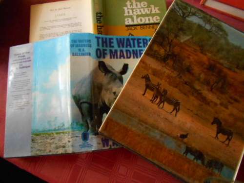 3 BOOKS BALLINGER -WATERS MADNESSl and HAWK ALONE J  BENNETT and RHINOS B GRZIM