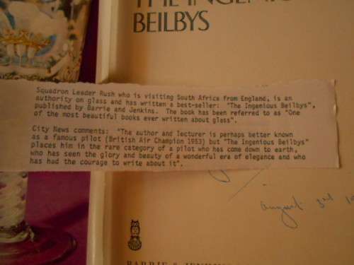 TWO GLASS COLLECTORS BOOKS - J RUSH - THE INGENIOUS BEILBYS  AUTOG & OLD VENETIAN GLASS
