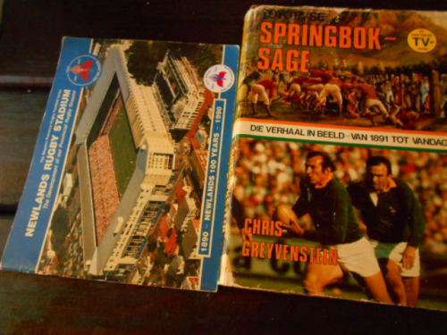 TWEE RUGYBY BOEKE Chris Greyvenstein - SPRINGBOK SAGE 1891  & NEWLANDS RUGBY STADIUM 1890 - 1990