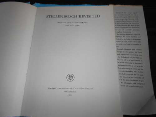 JOY COLLIER  Writer illustrator of - STELLENBOSCH REVISITED Univ Booksellers Stell 1959