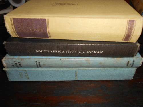 4 SA BOOKS JJ HUMAN - SAFRICA 1960,  SUNNY LAND OLDEVIG, SEARCH OF AFRICA MORTON THIS AFRICA MCNEILE