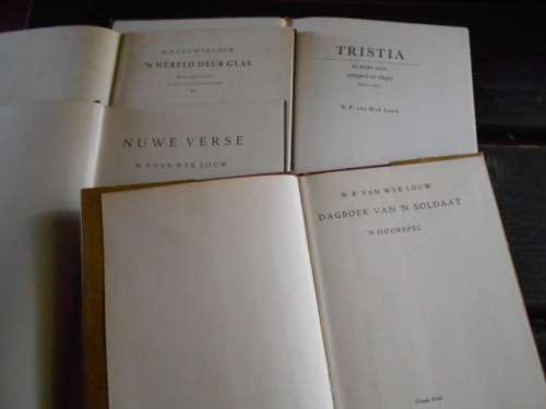4 GEDIGTEBOEKE VAN NP VAN WYK LOUW - TRISTIA, NUWE VERSE, WERELD DEUR GLAS, & DAGBOEK VAN 'N SOLDAAT