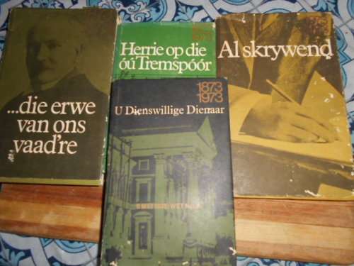 VIER LANGENHOVEN HARDEBAND BOEKE - Alskrywend,  Erwe vaadre, Dienswillige dienaar, Tremspoor