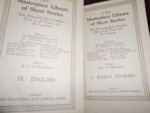 2 BOOKS  - WORLD'S THOUSAND BEST STORIES VOL 9 & 10 plus  1 & 2 EARLY STORIES  - HAMMERTON EDITOR