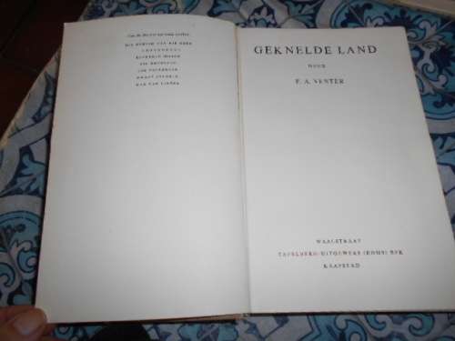 FA VENTER - GEKNELDE LAND 1960 NASIONALE HANDELSDRUKKERY HARDEBAND