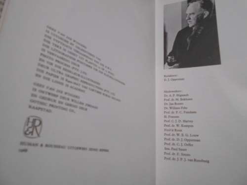 DJ OPPERMAN GEES VAN WINGERD REP S.A. 50STE VERJ KJV 1968 HUMAN & ROS 1STE ED ED HARDEB & STOF