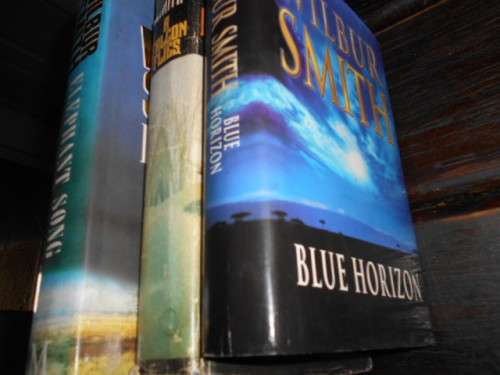 WILBUR SMITH 3 HARDBACK BOOKS -  ELEPHANT SONG 1991  and  A FALCON FLIES 1980 AND BLUE HORIZON 2003