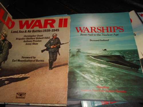 2LARGE WAR PICTURE BOOKS -  WARSHIPS HAMLYN and WW1 WORLD WAR II Battles