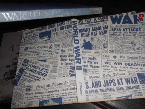 2LARGE WAR PICTURE BOOKS -  WARSHIPS HAMLYN and WW1 WORLD WAR II Battles