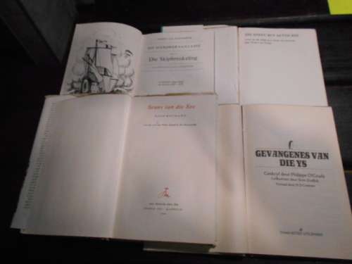 4 boeke  -  Sneeu bly wit ;   Seuns van see;   Die Skipbreukelinge   &   Gevangenis van Ys
