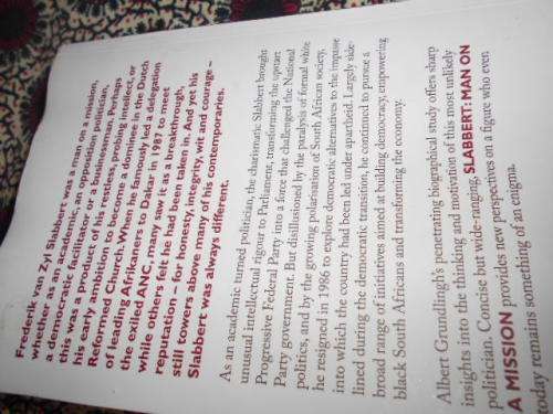 Albert Grundlingh - SLABBERT Man on a Mission - Biography