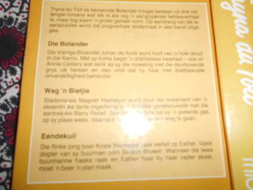 TRYNA DU TOIT -  Die Bolander-trilogie, Wag `n bietjie and Eendekuil