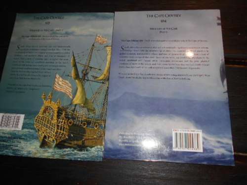 2  BOOKS - WRECKED AT THE CAPE - THE CAPE ODYSSEY -  PART 1 (104) and 2 (105) BY ATHIROS and GRIBBLE
