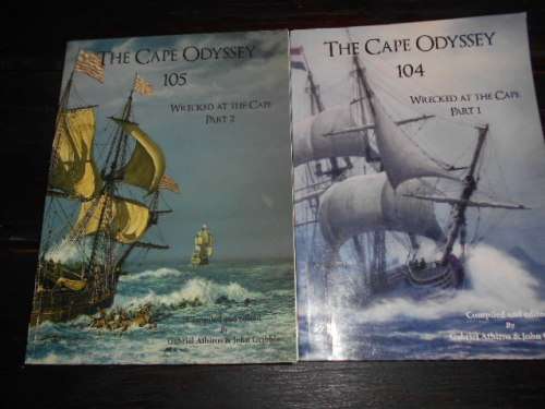 2  BOOKS - WRECKED AT THE CAPE - THE CAPE ODYSSEY -  PART 1 (104) and 2 (105) BY ATHIROS and GRIBBLE
