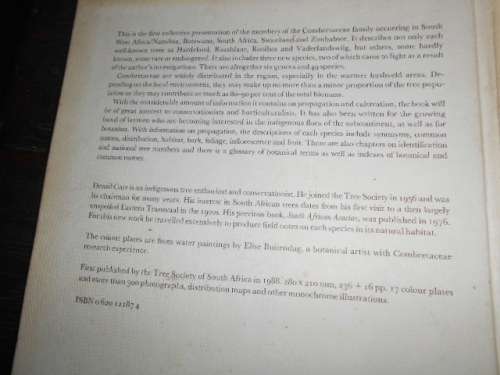 Carr, J Denzil  - Combretaceae Southern Africa - botanical paintings Elize Buitendag  Rare book 1988