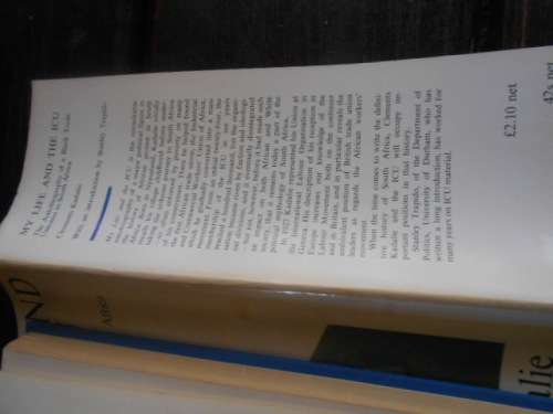 CLEMENTS KADALIE - My life and  ICU -  1970 SA Studies no. 3 - signed his wife  Eva Clements Kadalie