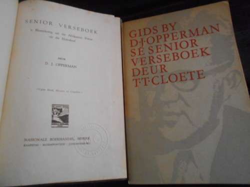 DJ OPPERMAN - SENIOR VERSEBOEK met gids  TT CLOETE  -- Bloemlesing Afrik. Poesie and DIGTER