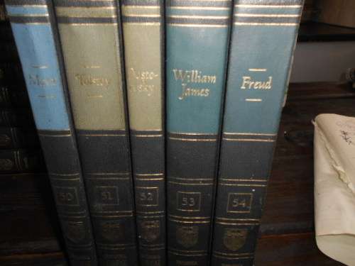 5  volumes  1952 Britannica Great Books: - 50  - 54 Marx, Tolstoy, Dostoevsky, James,Freud