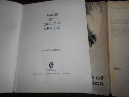 FACE OF SOUTH AFRICA - CHRIS JANSEN 1972  PHOTOS LITHOGRAPHIC