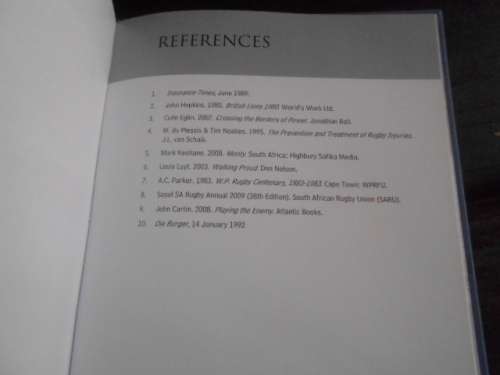 PAT TEBBUT- (SIGNED) Samaritan SA Rugby: History Chris Burger/Petro Jackson Players Fund (1980-2010)