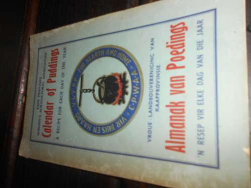 Calendar of Puddings/Poedings - Cape Prov. Womens agriculture association