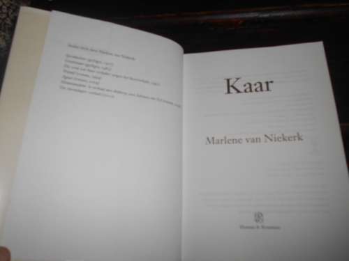 KAAR - MARLENE VAN NIEKERK GEDIGTEBOEK SAGTEBAND 2015