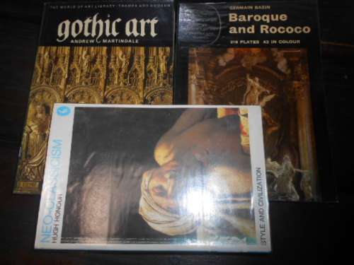 3 art books - NEO-CLASSICISM STYLE,  GOTHIC ART  &  Baroque and Rococo illus softbacks