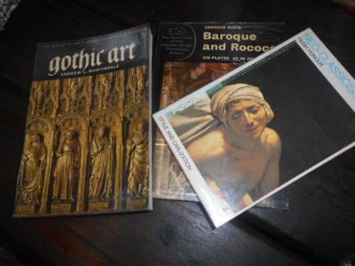 3 art books - NEO-CLASSICISM STYLE,  GOTHIC ART  &  Baroque and Rococo illus softbacks