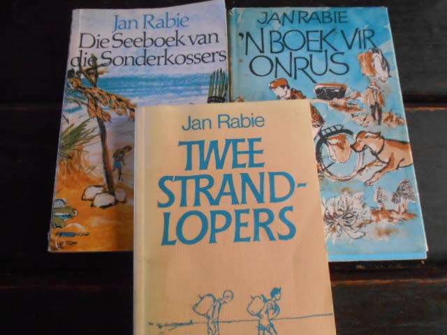 3 JAN RABIE boeke - 2 STRANDLOPERS , SEEBOEK SONDERKOSSERS & BOEK VIR ONRUS