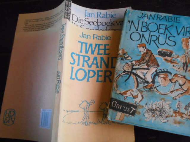3 JAN RABIE boeke - 2 STRANDLOPERS , SEEBOEK SONDERKOSSERS & BOEK VIR ONRUS