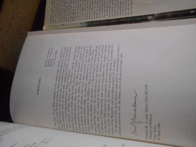 THE DUKES - HISTORY OF  CAPE TOWN RIFLES DUKES & HONOUR NAME LISTS BY N ORPEN  1984