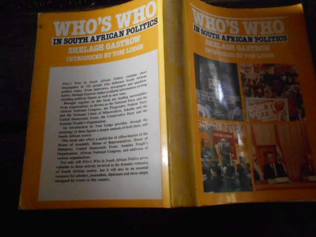 WHO`S WHO IN SA POLITICS - SHELAGH GASTROW INTRODUCED BY TOM LODGE illus