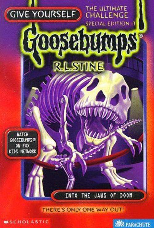 GOOSEBUMPS SCHOLASTIC PAPERBACK - INTO THE JAWS OF DOOM - ULTIM. CHALLENGE SPEC. ED. 1  PARACHUTE