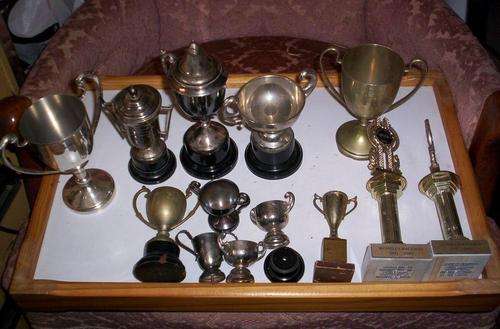 LOT OF SILVER PLATED TROPHIES