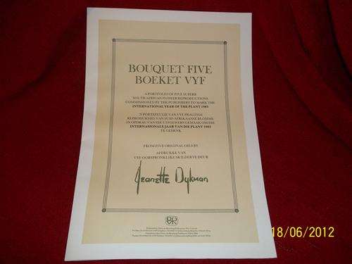 5x Flower Reproductions from 5x Origional Oils by Jeanette Dykman, POSTAGE R25 for Set