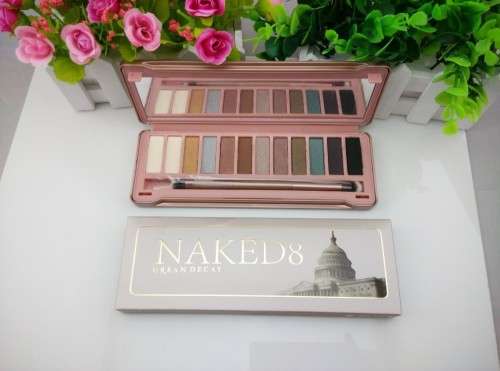 Naked 8 Eyeshadow Palette 12 Colors with Brush Urban Beauty Make up Cosmetics