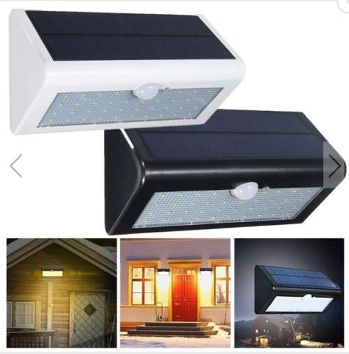 38 LED Solar Power PIR Motion Sensor Light Outdoor Wall Garden Fence Shed Flood Lamp