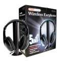 5 IN 1 Wireless Headphones - MP3 / MP4, PC, TV, CD, FM Radio