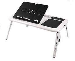 Comfortable Folding Laptop Stand Desk with 2 USB Cooling Fans