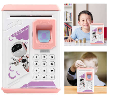 Piggy Bank Money Box Cash Coin Electronic Fingerprint ATM Password Coin Money Saving Box Jar Storage