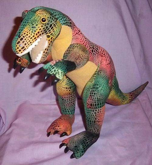 A MULTI COLORED DINOSAUR